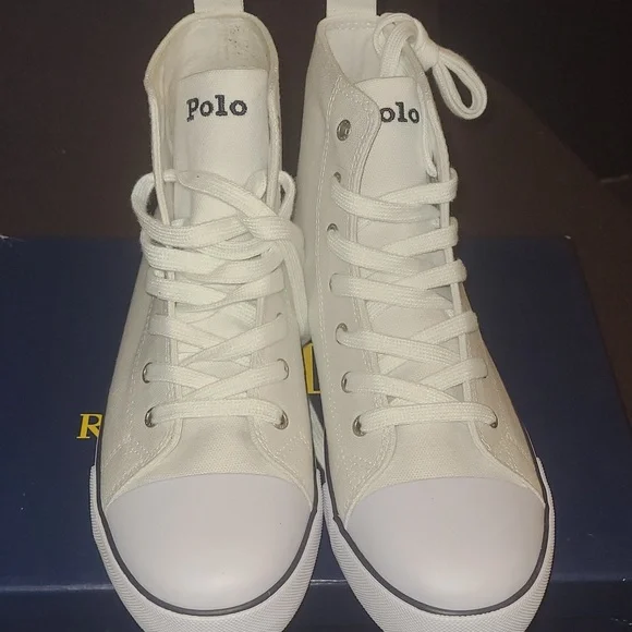 New Polo Bear by Ralph Lauren canvas high tops size 6.5jr=8wn - Picture 3 of 7